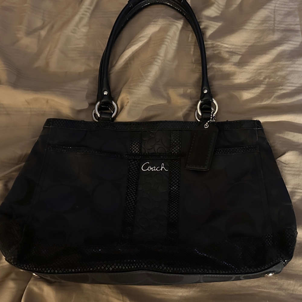 Coach Black Signature Tote